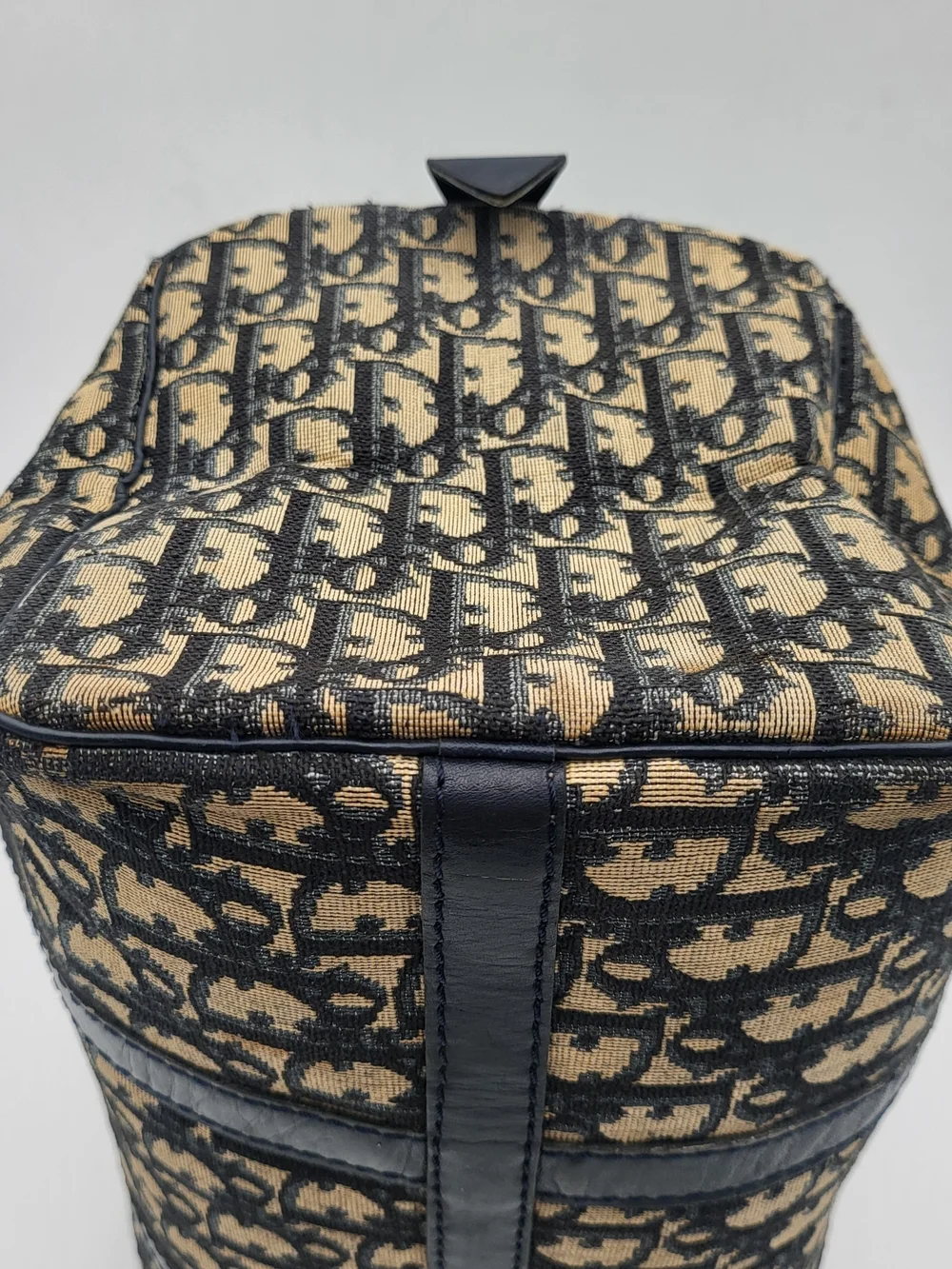 CHRISTIAN DIOR Blue Diorissimo Trotter Canvas Boston 30 Bag..Authentic w/COA.
